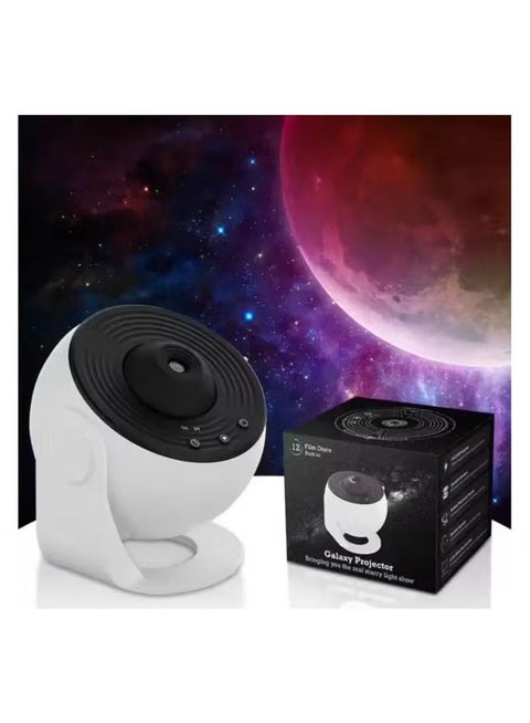 Galaxy Projector 12 in 1 Star Projector Starry Sky Night Light with Solar System Constellation Moon for Kids Adults Light Projector for Bedroom Home Theater Living Room Decor LED Projector Lamp